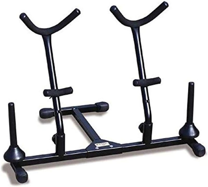 Hamilton Double Alto/Tenor Saxophone Stand with Removable Support Posts - Black